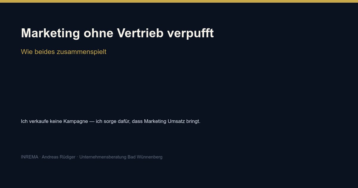 Warum Marketing ohne Vertrieb verpufft — und wie beides zusammenspielt