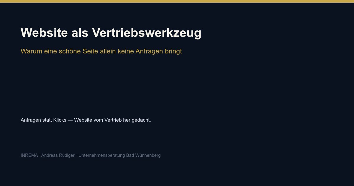 Website als Vertriebswerkzeug: warum eine schöne Seite keine Anfragen bringt